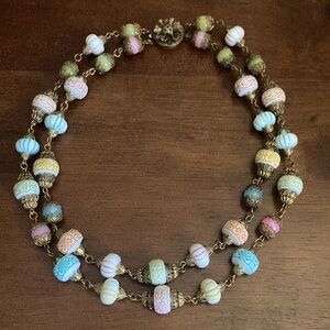 Vintage Pastel Beaded Necklace